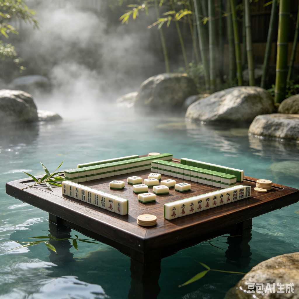 mahjong set with dice and chips